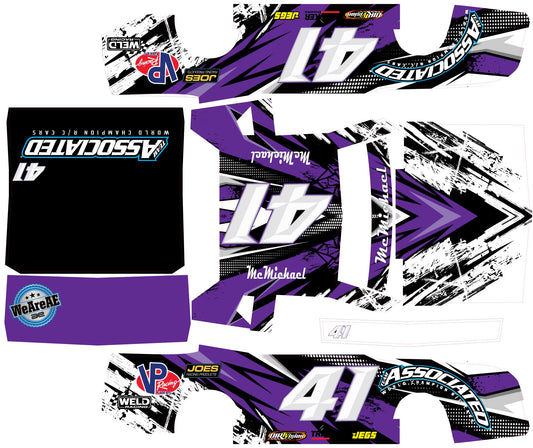 Custom Theme  Associated SR10 Remote Control Car Wrap With Gloss Laminate