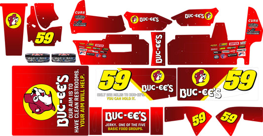 Version 2 Buc-Ees Themed  Losi 22 Sprint Car Remote Control Car Wrap With Gloss Laminate