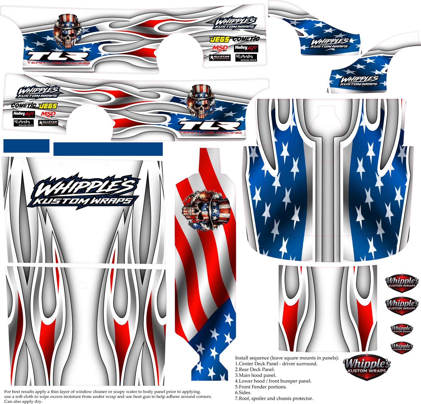 Patriotic Skull Losi Dirt Late Model Wrap
