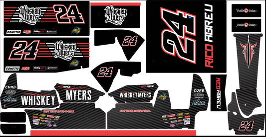 Rico Abreu Whiskey Meyer Themed Losi 22 Sprint Car Wrap - California Kid Racing Design with Gloss Laminate