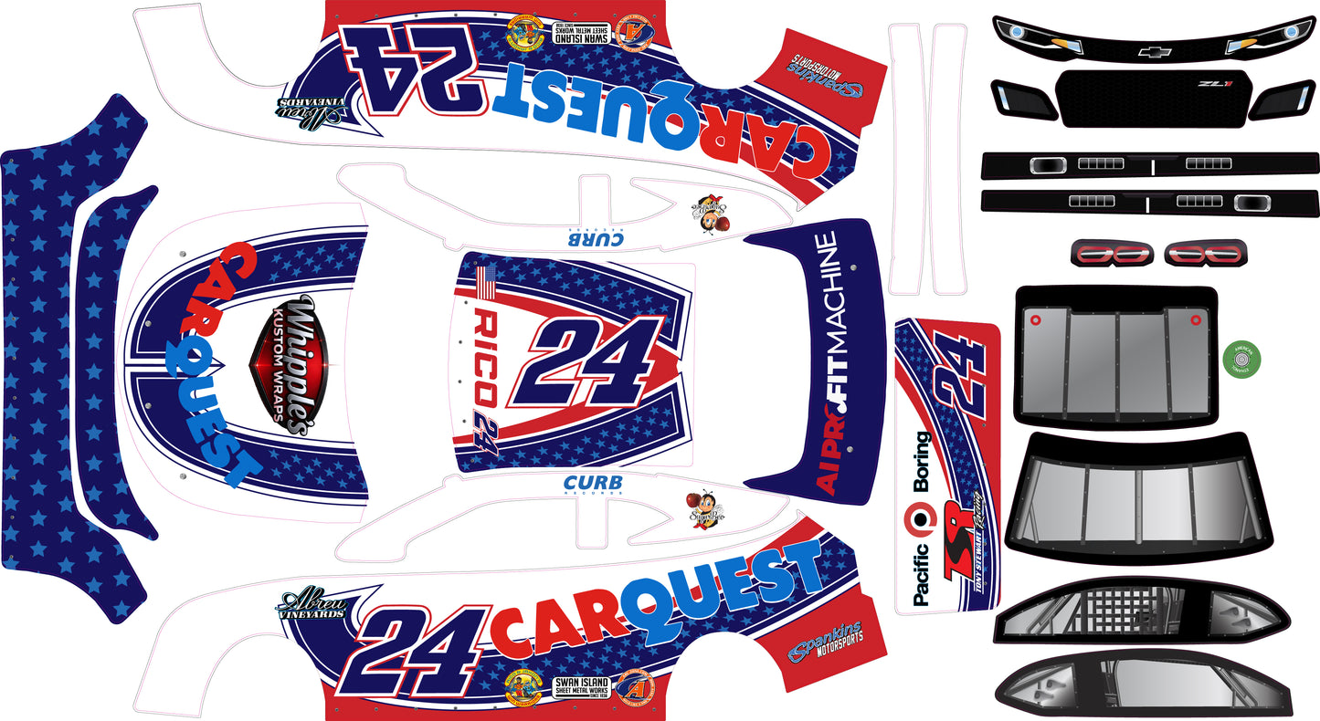 Rico Custom Losi Nascar Chevy Remote Control Car Wrap With Gloss Laminate