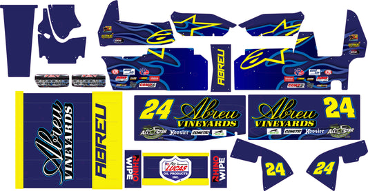 Rico - Abreu Vineyard Themed Losi 22 Sprint Car Wrap - California Kid Racing Design with Gloss Laminate