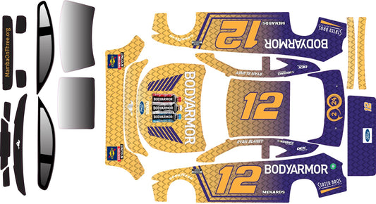 Blaney Bodyarmor Black Mamba Ford  Losi Nascar Remote Control Car Wrap With Gloss Laminate