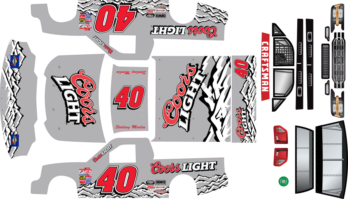 Losi NASCAR Sterling Marlin Coors Light Ford F150 Wrap