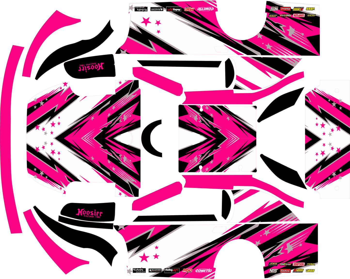 Traxxas Late Model Stock Pink Star Wrap