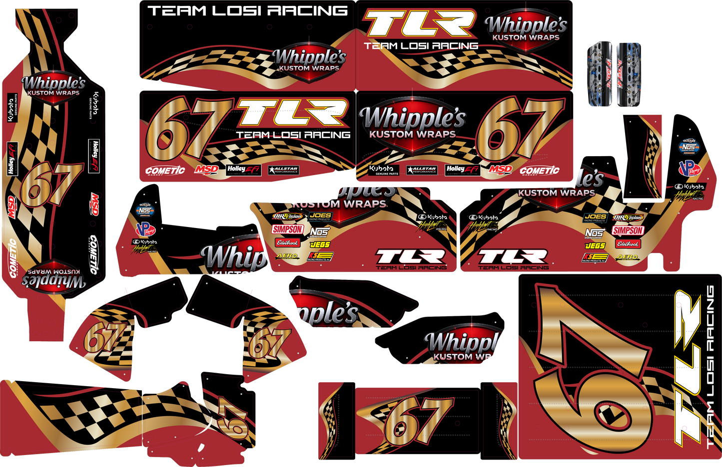 Custom Losi 22 Checker Flag Wrap